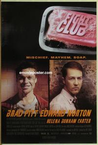 g179 FIGHT CLUB DS one-sheet movie poster '99 Edward Norton, Brad Pitt