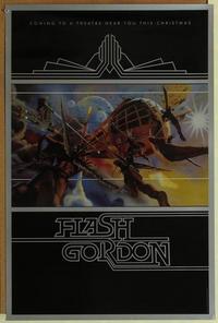 g181 FLASH GORDON teaser one-sheet movie poster '80 Von Sydow, great art!