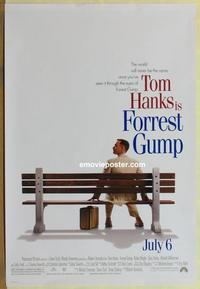 g187 FORREST GUMP advance one-sheet movie poster '94 Tom Hanks, Zemeckis