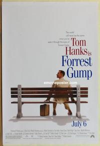 g188 FORREST GUMP DS advance one-sheet movie poster '94 Tom Hanks, Wright
