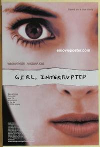 g200 GIRL INTERRUPTED DS one-sheet movie poster '99 Winona Rider, Jolie