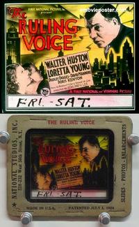 f088 RULING VOICE glass slide '31 Huston, Loretta Young