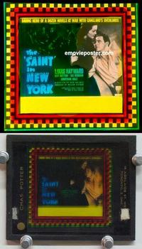 f095 SAINT IN NEW YORK glass slide '38 Louis Hayward