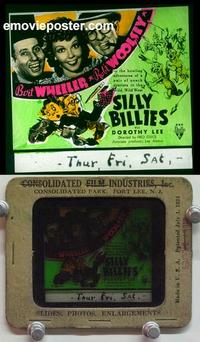f155 SILLY BILLIES glass slide '36 Wheeler & Woolsey!