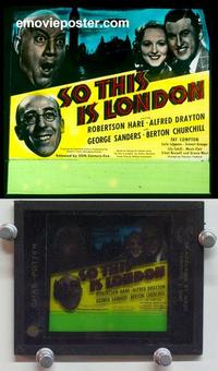 f188 SO THIS IS LONDON glass slide '40 English comedy!