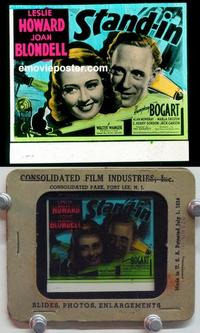 f229 STAND-IN glass slide '37 Howard, Blondell, Bogart