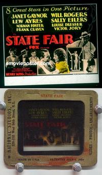 f233 STATE FAIR glass slide '33 Will Rogers, Gaynor