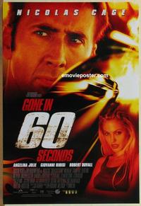 g203 GONE IN 60 SECONDS DS advance one-sheet movie poster '00 Nicolas Cage