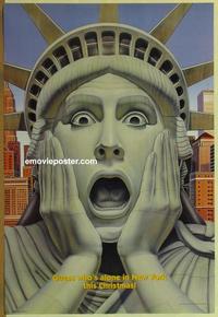 g228 HOME ALONE 2 DS teaser 1sh '92 wacky art of the Statue of Liberty!