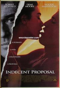 g245 INDECENT PROPOSAL int'l one-sheet movie poster '93 Redford, Demi Moore