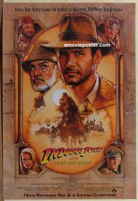 g247 INDIANA JONES & THE LAST CRUSADE advance one-sheet movie poster '89 Ford