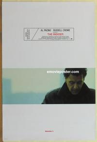 g249 INSIDER DS advance one-sheet movie poster '99 Al Pacino, Russell Crowe