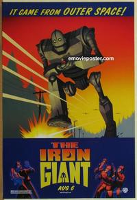 g250 IRON GIANT DS advance one-sheet movie poster '99 animated modern classic!