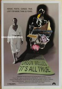 g253 IT'S ALL TRUE one-sheet movie poster '93 unfinished Orson Welles work!