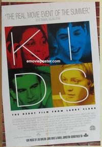 g265 KIDS DS one-sheet movie poster '95 Larry Clark, AIDS, teens, wild!