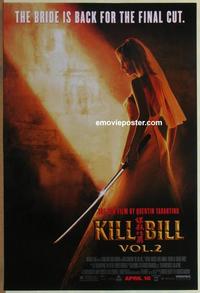 g266 KILL BILL VOL 2 DS advance one-sheet movie poster '04 Thurman, Tarantino