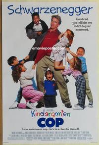 g267 KINDERGARTEN COP DS one-sheet movie poster '90 Arnold Schwarzenegger