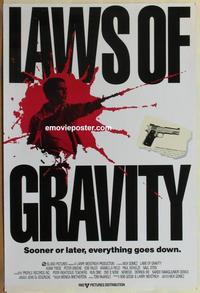 g278 LAWS OF GRAVITY one-sheet movie poster '92 Edie Falco, Peter Greene