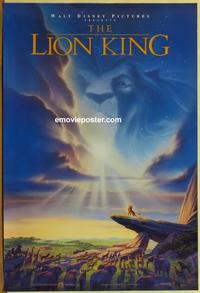g286 LION KING DS one-sheet movie poster '94 classic Walt Disney cartoon!