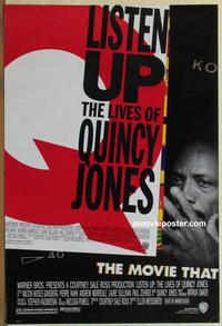 g287 LISTEN UP THE LIVES OF QUINCY JONES one-sheet movie poster '90 bio!