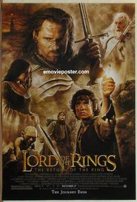 g292 LORD OF THE RINGS: THE RETURN OF THE KING DS advance one-sheet movie poster '03