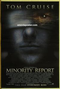 g314 MINORITY REPORT int'l DS advance one-sheet movie poster '02 Tom Cruise