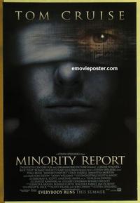 g311 MINORITY REPORT advance style A one-sheet movie poster '02 Cruise