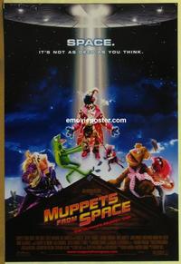 g324 MUPPETS FROM SPACE DS one-sheet movie poster '99 sci-fi Kermit!