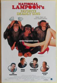 g331 NATIONAL LAMPOON'S FAVORITE DEADLY SINS TV one-sheet movie poster '95