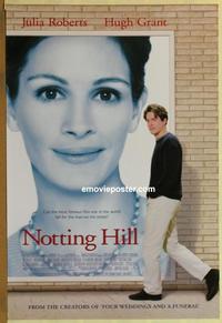 g335 NOTTING HILL one-sheet movie poster '99 Julia Roberts, Hugh Grant