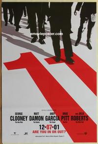 g336 OCEAN'S 11 DS advance one-sheet movie poster '01 Soderbergh, Clooney