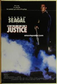 g340 OUT FOR JUSTICE one-sheet movie poster '91 Steven Seagal, Orbach