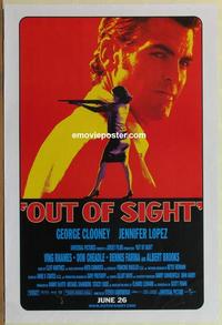 g341 OUT OF SIGHT DS advance one-sheet movie poster '98 Soderbergh, Clooney
