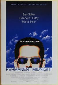 g345 PERMANENT MIDNIGHT DS one-sheet movie poster '98 Ben Stiller, drugs!