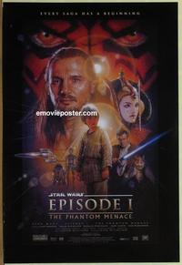 g347 PHANTOM MENACE DS style B one-sheet movie poster '99 Star Wars Episode I