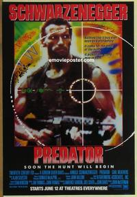 g355 PREDATOR advance one-sheet movie poster '87 Arnold Schwarzenegger