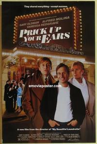 g356 PRICK UP YOUR EARS one-sheet movie poster '87 Gary Oldman, Redgrave