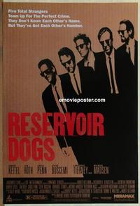 g372 RESERVOIR DOGS one-sheet movie poster '92 Quentin Tarantino, Keitel