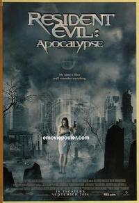 g373 RESIDENT EVIL APOCALYPSE advance one-sheet movie poster '04 Jovovich