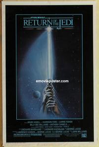 f026 RETURN OF THE JEDI one-sheet movie poster '83 George Lucas classic!