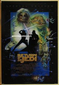 g376 RETURN OF THE JEDI style E advance one-sheet movie poster R97 Lucas