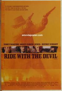 g377 RIDE WITH THE DEVIL DS one-sheet movie poster '99 Jewel, Tobey Maguire
