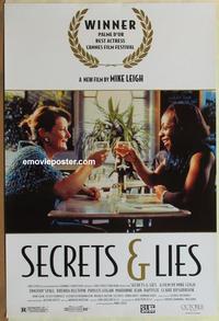 g399 SECRETS & LIES one-sheet movie poster '96 Mike Leigh, Timothy Spall