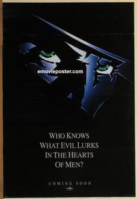 g402 SHADOW teaser one-sheet movie poster '94 Alec Baldwin, Peter Boyle