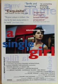 g419 SINGLE GIRL one-sheet movie poster '95 Benoit Jacquot, French!