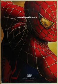 g436 SPIDER-MAN 2 teaser one-sheet movie poster '04 Tobey Maguire, Sam Raimi