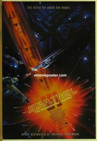 g441 STAR TREK 6 DS advance one-sheet movie poster '91 William Shatner, Nimoy