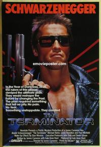 g471 TERMINATOR one-sheet movie poster '84 Arnold Schwarzenegger classic!