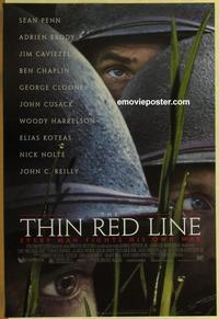 g474 THIN RED LINE DS one-sheet movie poster '98 Penn, Brody, Clooney