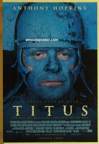 g480 TITUS DS advance one-sheet movie poster '99 Anthony Hopkins, Shakespeare
